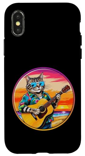 Lustige Katze spielt Gitarre am Strand Hülle für iPhone X/XS Lustige Katze spielt Gitarre am Strand Hülle für iPhone X/XS von Chillin Kitten Tropical Summer Clothing Co.