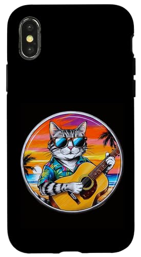 Lustige Katze spielt Gitarre am Strand Hülle für iPhone X/XS Lustige Katze spielt Gitarre am Strand Hülle für iPhone X/XS von Chillin Kitten Tropical Summer Clothing Co.