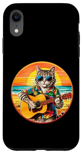 Lustige Katze spielt Gitarre am Strand Hülle für iPhone XR von Chillin Kitten Tropical Summer Clothing Co.