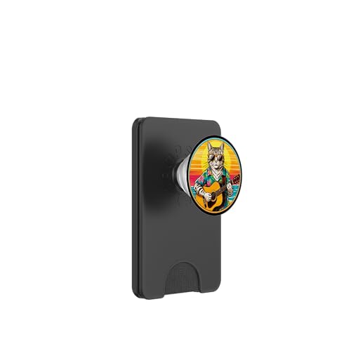 Lustige Katze spielt Gitarre am Strand PopSockets PopWallet für MagSafe Lustige Katze spielt Gitarre am Strand PopSockets PopWallet für MagSafe von Chillin Kitten Tropical Summer Clothing Co.
