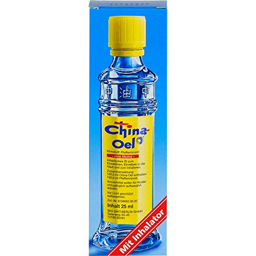 China Oel 25ml mit Inhalator - reines Pfefferminzöl zur Einnahme und Inhalation bei Erkältung und Muskelschmerzen China Oel 25ml mit Inhalator - reines Pfefferminzöl zur Einnahme und Inhalation bei Erkältung und Muskelschmerzen von China-Oel