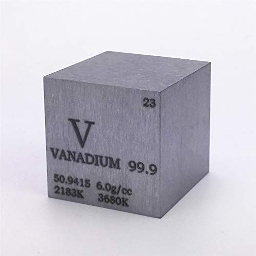 25,4 mm Vanadium-Metallwürfel 100 g 99,9 % graviertes Periodensystem von Chinaium