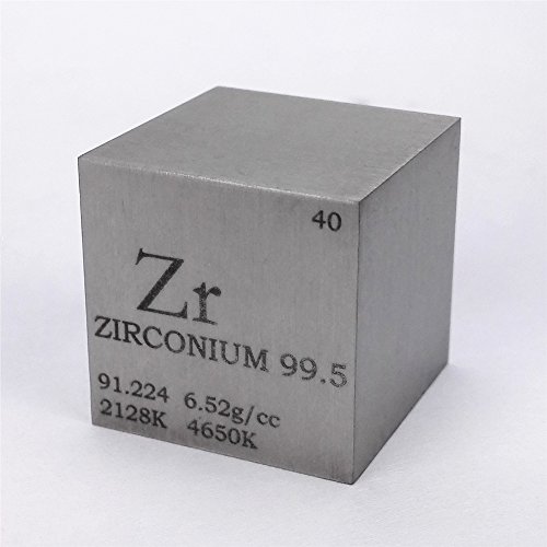 Periodendensystem-Würfel, 25,4 mm, Zirkonia-Metall, Würfelform, 99,5 %, 107 g von Chinaium