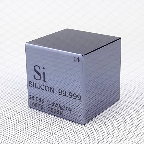 Würfel aus poliertem Silikon, 25,4 mm, 38 g, graviert, Periodensystem von Chinaium
