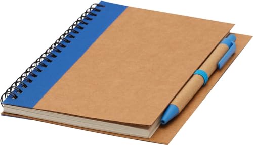 Chinchilla® Recyceltes Notizringbuch Blau A5 mit Schwarzschreibendem Kugelschreiber | Umweltfreundliches Schreibset | 70 Blätter, Spiralbindung - Ideal für Business, Konferenzen von Chinchilla