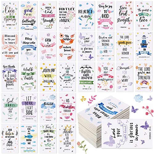 Chinco 200 Stück Bibelvers Karten mit voller Schrift Inspirierende Mini-Gebetskarten Positive Affirmationen Karten Religiöse Geschenke für Männer Frauen Religiöse motivierende Zitatkarten Lunchbox von Chinco