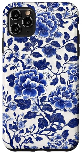 Blaue Chinoiserie Blumenmuster Vintage Floral Hülle für iPhone 11 Pro Max von Chinoiserie Flower Pattern Gifts