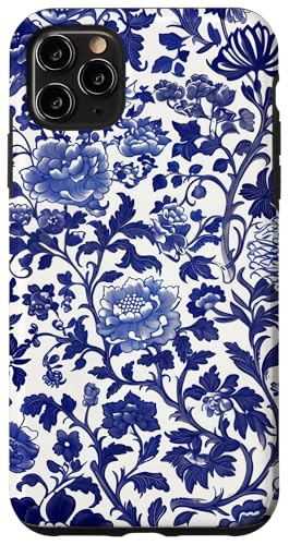 Blaue Chinoiserie Blumenmuster Vintage Floral Hülle für iPhone 11 Pro Max von Chinoiserie Flower Pattern Gifts