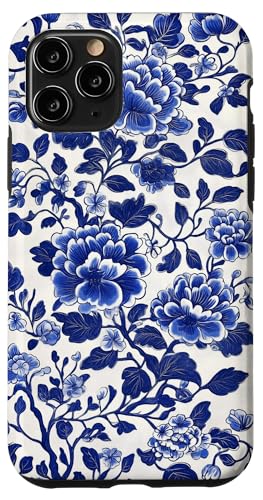 Blaue Chinoiserie Blumenmuster Vintage Floral Hülle für iPhone 11 Pro von Chinoiserie Flower Pattern Gifts