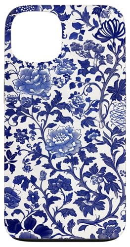 Blaue Chinoiserie Blumenmuster Vintage Floral Hülle für iPhone 13 von Chinoiserie Flower Pattern Gifts