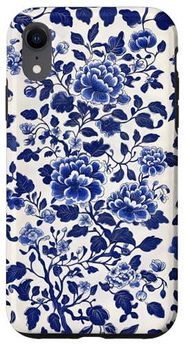 Blaue Chinoiserie Blumenmuster Vintage Floral Hülle für iPhone XR von Chinoiserie Flower Pattern Gifts