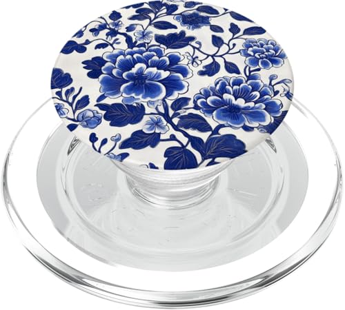 Blaue Chinoiserie Blumenmuster Vintage Floral PopSockets PopGrip für MagSafe Blaue Chinoiserie Blumenmuster Vintage Floral PopSockets PopGrip für MagSafe von Chinoiserie Flower Pattern Gifts