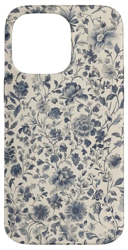 Chinoiserie Blumenmuster Vintage Floral Beige Blau Hülle für iPhone 14 Pro Max von Chinoiserie Flower Pattern Gifts