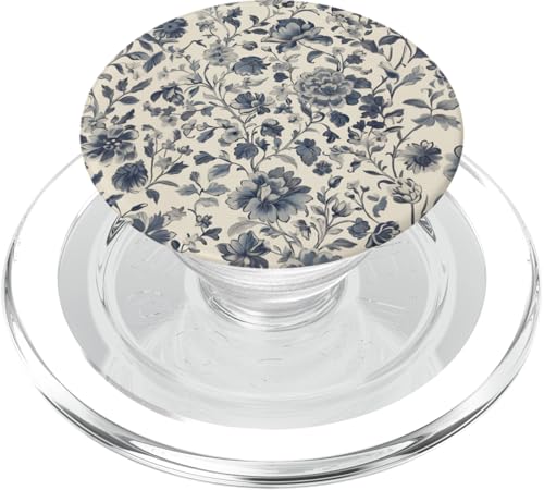 Chinoiserie Blumenmuster Vintage Floral Beige Blau PopSockets PopGrip für MagSafe von Chinoiserie Flower Pattern Gifts