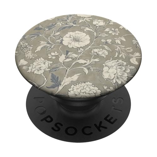 Chinoiserie Blumenmuster Vintage Floral Beige Tan PopSockets Klebender PopGrip von Chinoiserie Flower Pattern Gifts