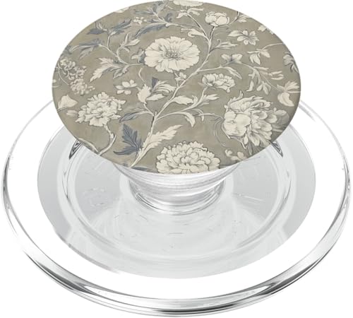 Chinoiserie Blumenmuster Vintage Floral Beige Tan PopSockets PopGrip für MagSafe von Chinoiserie Flower Pattern Gifts
