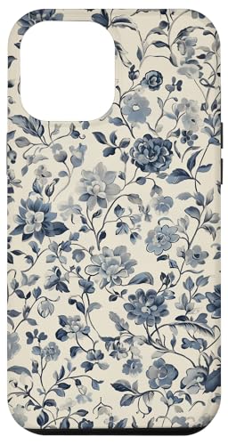Chinoiserie Blumenmuster Vintage Floral Blau Beige Hülle für iPhone 12 Pro Max von Chinoiserie Flower Pattern Gifts