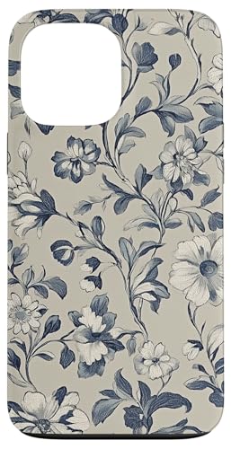 Chinoiserie Blumenmuster Vintage Floral Blau Beige Hülle für iPhone 13 Pro Max von Chinoiserie Flower Pattern Gifts