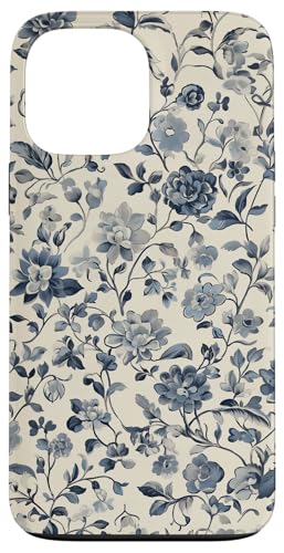 Chinoiserie Blumenmuster Vintage Floral Blau Beige Hülle für iPhone 13 Pro Max von Chinoiserie Flower Pattern Gifts