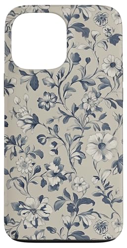 Chinoiserie Blumenmuster Vintage Floral Blau Beige Hülle für iPhone 13 Pro Max von Chinoiserie Flower Pattern Gifts