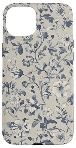 Chinoiserie Blumenmuster Vintage Floral Blau Beige Hülle für iPhone 15 Plus von Chinoiserie Flower Pattern Gifts