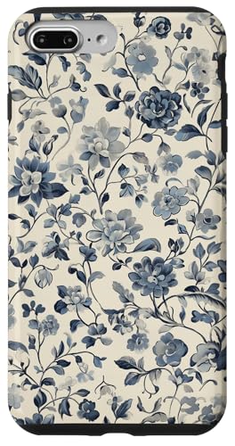 Chinoiserie Blumenmuster Vintage Floral Blau Beige Hülle für iPhone 7 Plus/8 Plus von Chinoiserie Flower Pattern Gifts