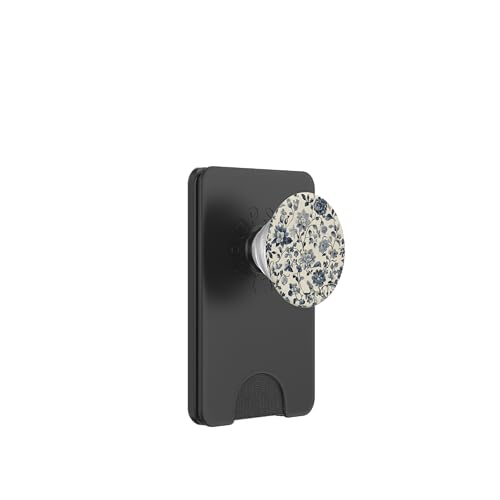 Chinoiserie Blumenmuster Vintage Floral Blau Beige PopSockets PopWallet für MagSafe von Chinoiserie Flower Pattern Gifts