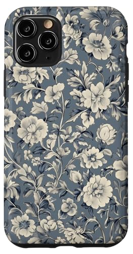 Chinoiserie Blumenmuster Vintage Floral Blau Grau Hülle für iPhone 11 Pro von Chinoiserie Flower Pattern Gifts