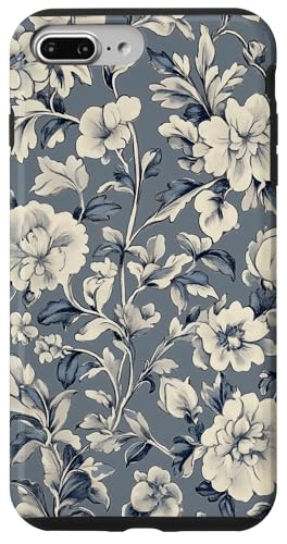 Chinoiserie Blumenmuster Vintage Floral Blau Grau Hülle für iPhone 7 Plus/8 Plus von Chinoiserie Flower Pattern Gifts