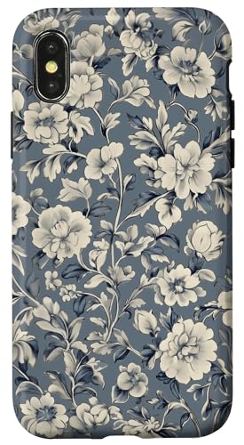 Chinoiserie Blumenmuster Vintage Floral Blau Grau Hülle für iPhone X/XS Chinoiserie Blumenmuster Vintage Floral Blau Grau Hülle für iPhone X/XS von Chinoiserie Flower Pattern Gifts