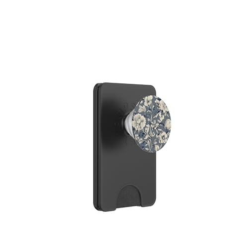 Chinoiserie Blumenmuster Vintage Floral Blau Grau PopSockets PopWallet für MagSafe von Chinoiserie Flower Pattern Gifts