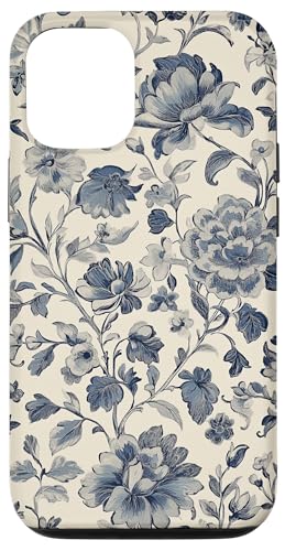 Chinoiserie Blumenmuster Vintage Floral Grau Beige Hülle für iPhone 12/12 Pro von Chinoiserie Flower Pattern Gifts
