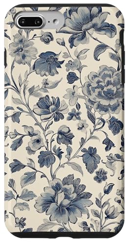 Chinoiserie Blumenmuster Vintage Floral Grau Beige Hülle für iPhone 7 Plus/8 Plus von Chinoiserie Flower Pattern Gifts