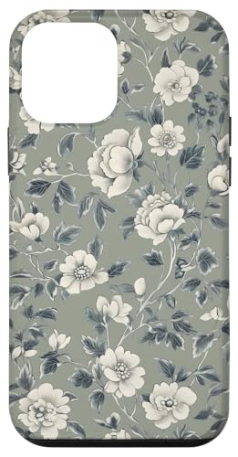 Chinoiserie Blumenmuster Vintage Floral Grau Grün Hülle für iPhone 12 mini von Chinoiserie Flower Pattern Gifts