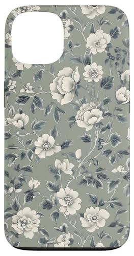 Chinoiserie Blumenmuster Vintage Floral Grau Grün Hülle für iPhone 13 von Chinoiserie Flower Pattern Gifts
