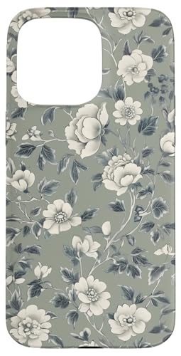 Chinoiserie Blumenmuster Vintage Floral Grau Grün Hülle für iPhone 15 Pro Max Chinoiserie Blumenmuster Vintage Floral Grau Grün Hülle für iPhone 15 Pro Max von Chinoiserie Flower Pattern Gifts