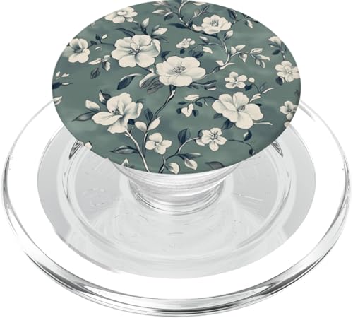 Chinoiserie Blumenmuster Vintage Floral Grau Salbeigrün PopSockets PopGrip für MagSafe Chinoiserie Blumenmuster Vintage Floral Grau Salbeigrün PopSockets PopGrip für MagSafe von Chinoiserie Flower Pattern Gifts