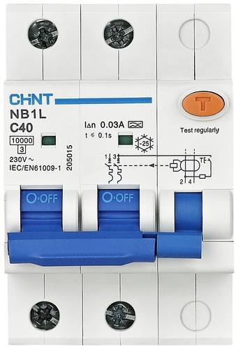 Chint 205009 FI-Schutzschalter/Leitungsschutzschalter 2polig 10A 0.03A 240 V, 415V von Chint