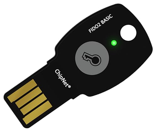 USB Security Key FIDO2 Certified – Sicherheitsschlüssel mit Multifaktor, USB, FIDO2+U2F, spanisches Unternehmen, Kundendienst mit persönlicher Unterstützung. von ChipNet