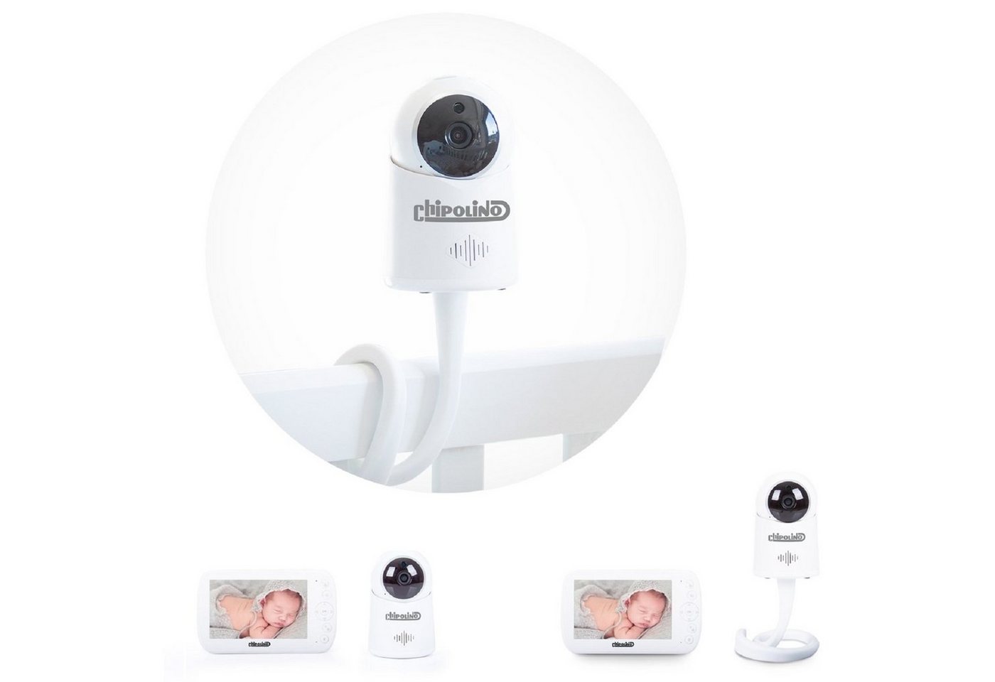 Chipolino Babyphone Video-Babyphone Orion 5 Zoll, LCD Nachtsicht, Musik, Temperatursensor von Chipolino