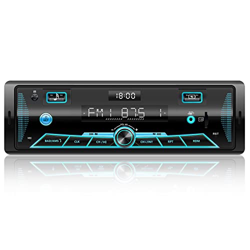 RDS Autoradio Bluetooth für 9-24V,FM/AM Autoradio mit Bluetooth Freisprecheinrichtung,7 Farben Radio mit Fernbedienung MP3 Player Radio2 USB/Unabhängiger Uhr/SD/AUX(Mehrfarbig) von Chismos