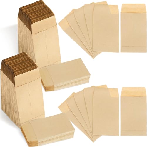 1000 Stück kleine Samenumschläge 5.7x8.9 cm Münzumschläge für Bargeld, schwarze und braune Kleinteile-Umschläge für Visitenkarten, Geschenkkarte, Haus, Garten, mit gummierter Klappe, Kraftpapier 1000 Stück kleine Samenumschläge 5.7x8.9 cm Münzumschläge für Bargeld, schwarze und braune Kleinteile-Umschläge für Visitenkarten, Geschenkkarte, Haus, Garten, mit gummierter Klappe, Kraftpapier von Chivao
