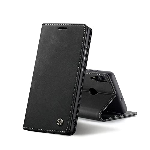 Chocoyi Kompatibel mit Huawei P20 Lite Hülle Leder,Magnetverschluss Premium PU Leder Flip Case,Standfunktion.-schwarz von Chocoyi