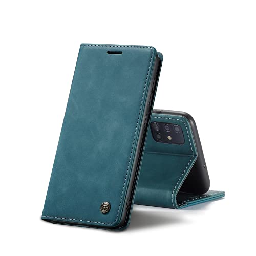 Chocoyi Kompatibel mit Samsung Galaxy A51 Hülle Leder,Magnetverschluss Premium PU Leder Flip Case,Standfunktion.-Blau von Chocoyi