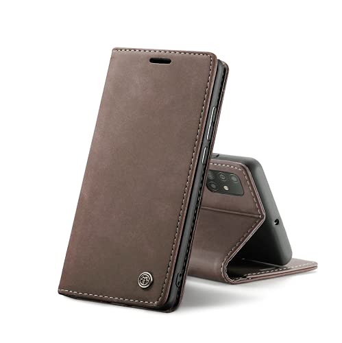 Chocoyi Kompatibel mit Samsung Galaxy A71 Hülle Leder,Magnetverschluss Premium PU Leder Flip Case,Standfunktion.-Kaffee Braun von Chocoyi