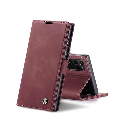 Chocoyi Kompatibel mit Samsung Galaxy Note 20 Ultra Hülle Leder,Magnetverschluss Premium PU Leder Flip Case,Standfunktion.-rot Chocoyi Kompatibel mit Samsung Galaxy Note 20 Ultra Hülle Leder,Magnetverschluss Premium PU Leder Flip Case,Standfunktion.-rot von Chocoyi
