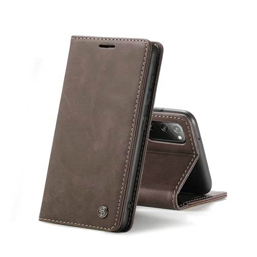 Chocoyi Kompatibel mit Samsung Galaxy S20 FE 4G/5G Hülle Leder,Magnetverschluss Premium PU Leder Flip Case,Standfunktion.-Kaffee Braun von Chocoyi