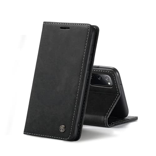 Chocoyi Kompatibel mit Samsung Galaxy S20 FE 4G/5G Hülle Leder,Magnetverschluss Premium PU Leder Flip Case,Standfunktion.-schwarz von Chocoyi