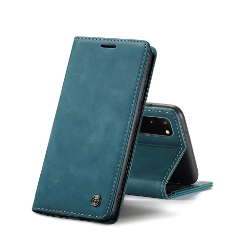 Chocoyi Kompatibel mit Samsung Galaxy S20 Hülle Leder,Magnetverschluss Premium PU Leder Flip Case,Standfunktion.-Blau von Chocoyi