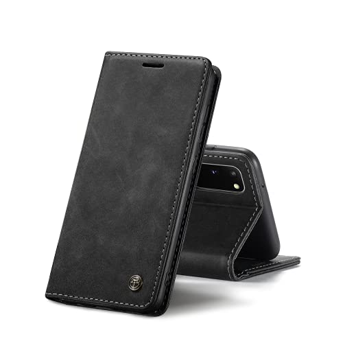 Chocoyi Kompatibel mit Samsung Galaxy S20 Plus Hülle Leder,Magnetverschluss Premium PU Leder Flip Case,Standfunktion.-schwarz von Chocoyi